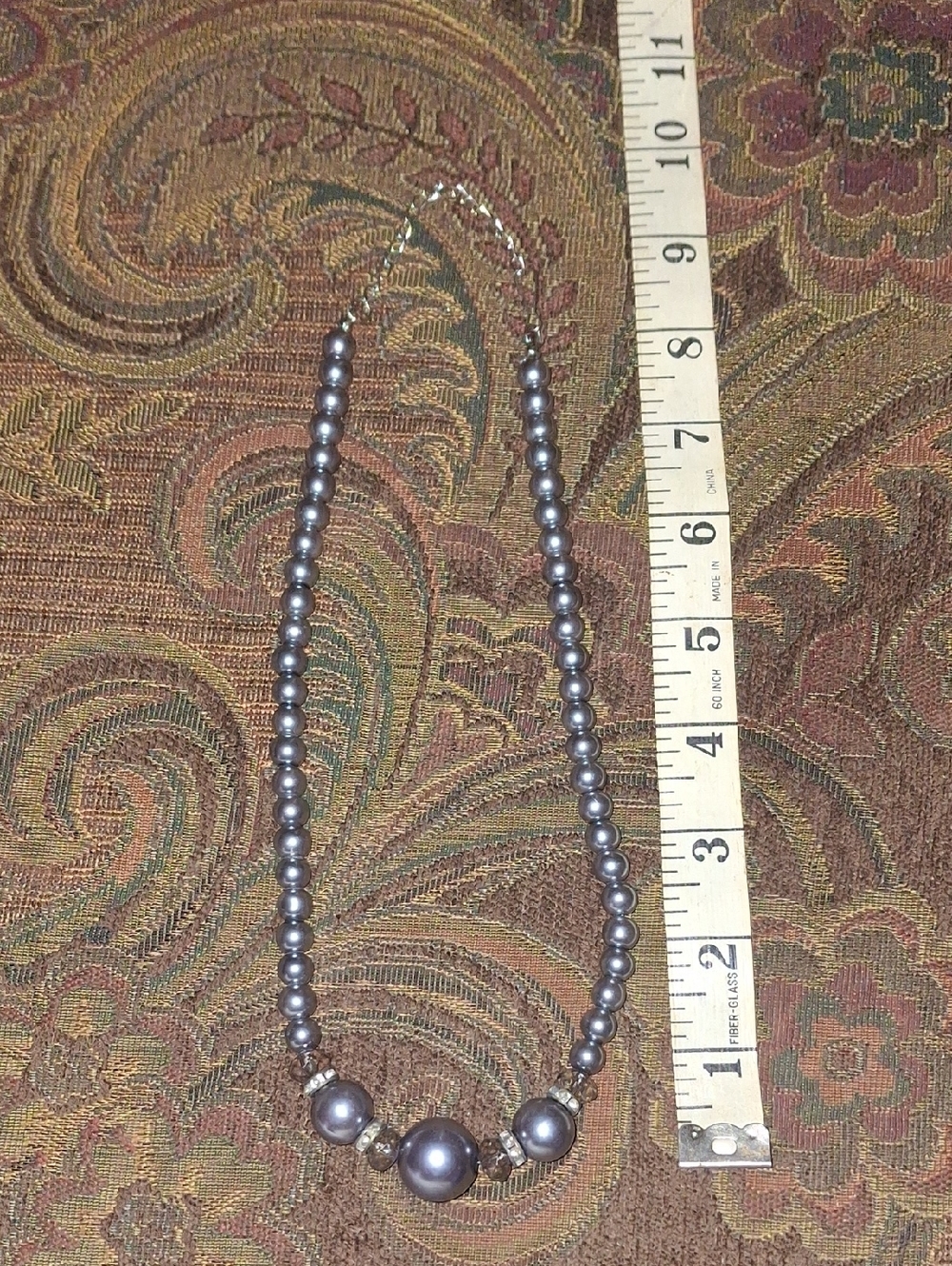 Tracy Lynn Elegant Gray Pearl Beaded Necklace - Women's Jewelry